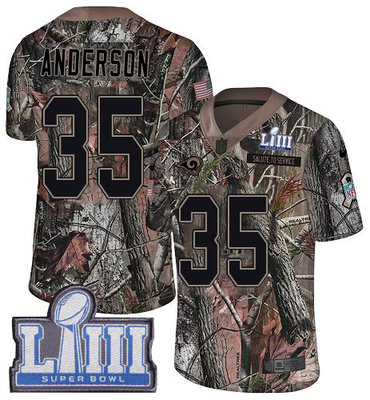 #35 Limited C.J. Anderson Camo Nike NFL Men's Jersey Los Angeles Rams Rush Realtree Super Bowl LIII Bound