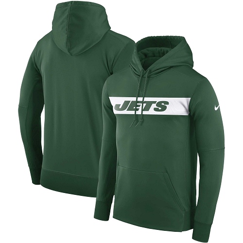 Men's New York Jets Nike Green Sideline Team Performance Pullover Hoodie