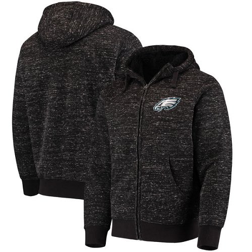 Men's Philadelphia Eagles G-III Sports by Carl Banks Discovery Sherpa Heathered Black Full-Zip Jacket