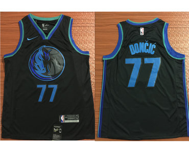 Size XXXL Nike Dallas Mavericks #77 Luka Doncic Black 2018-19 NBA Swingman City Edition Jersey