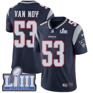 #53 Limited Kyle Van Noy Navy Blue Nike NFL Home Youth Jersey New England Patriots Vapor Untouchable Super Bowl LIII Bound