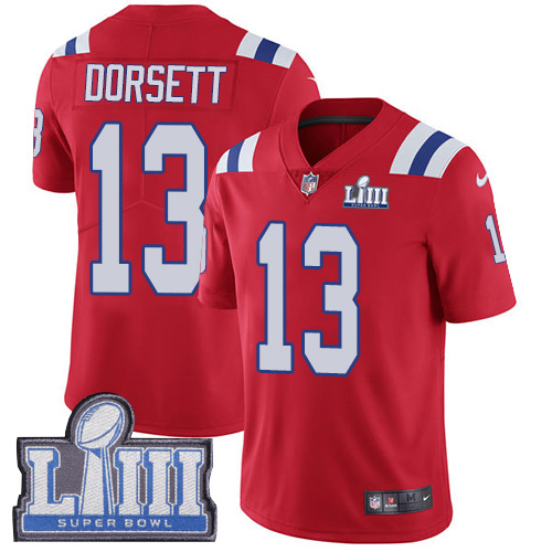 Youth New England Patriots #13 Phillip Dorsett Red Nike NFL Alternate Vapor Untouchable Super Bowl LIII Bound Limited Jersey