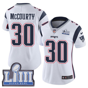 #30 Limited Jason McCourty White Nike NFL Road Women's Jersey New England Patriots Vapor Untouchable Super Bowl LIII Bound