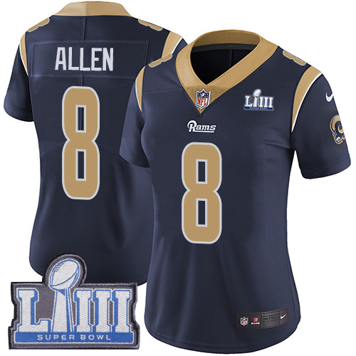 #8 Limited Brandon Allen Navy Blue Nike NFL Home Women's Jersey Los Angeles Rams Vapor Untouchable Super Bowl LIII Bound