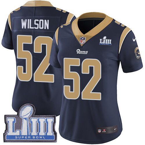 #52 Limited Ramik Wilson Navy Blue Nike NFL Home Women's Jersey Los Angeles Rams Vapor Untouchable Super Bowl LIII Bound