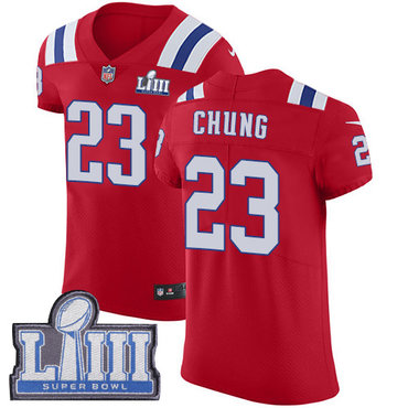 Men's New England Patriots #23 Patrick Chung Red Nike NFL Alternate Vapor Untouchable Super Bowl LIII Bound Elite Jersey 