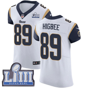 #89 Elite Tyler Higbee White Nike NFL Road Men's Jersey Los Angeles Rams Vapor Untouchable Super Bowl LIII Bound