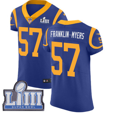 #57 Elite John Franklin-Myers Royal Blue Nike NFL Alternate Men's Jersey Los Angeles Rams Vapor Untouchable Super Bowl LIII Bound