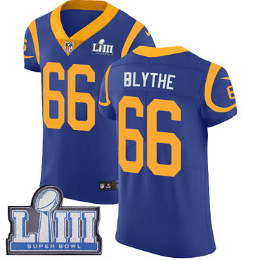 #66 Elite Austin Blythe Royal Blue Nike NFL Alternate Men's Jersey Los Angeles Rams Vapor Untouchable Super Bowl LIII Bound