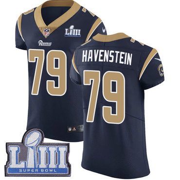 #79 Elite Rob Havenstein Navy Blue Nike NFL Home Men's Jersey Los Angeles Rams Vapor Untouchable Super Bowl LIII Bound