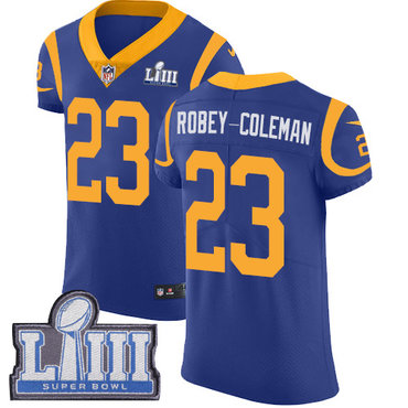 Men's Los Angeles Rams #23 Nickell Robey-Coleman Royal Blue Nike NFL Alternate Vapor Untouchable Super Bowl LIII Bound Elite Jersey