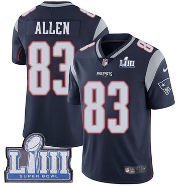 #83 Limited Dwayne Allen Navy Blue Nike NFL Home Men's Jersey New England Patriots Vapor Untouchable Super Bowl LIII Bound