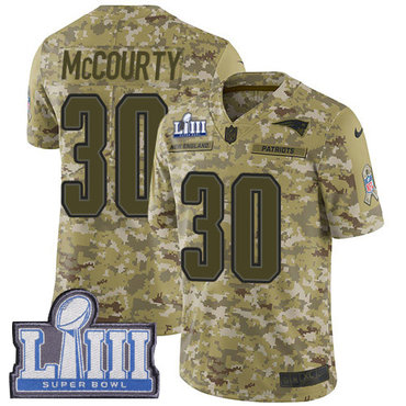 #30 Limited Jason McCourty Camo Nike NFL Men's Jersey New England Patriots 2018 Salute to Service Super Bowl LIII Bound