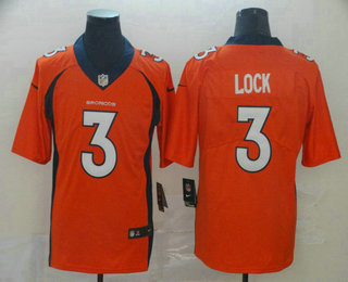 Men's Denver Broncos #3 Drew Lock Orange 2017 Vapor Untouchable Stitched NFL Nike Limited Jersey