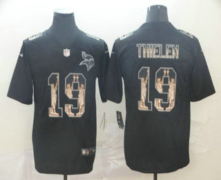 Men's Minnesota Vikings #19 Adam Thielen 2019 Black Statue Of Liberty Stitched NFL Nike Limited Jersey