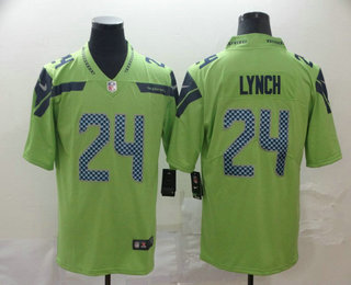 Men's Seattle Seahawks #24 Marshawn Lynch Green 2017 Vapor Untouchable Stitched NFL Nike Limited Jersey