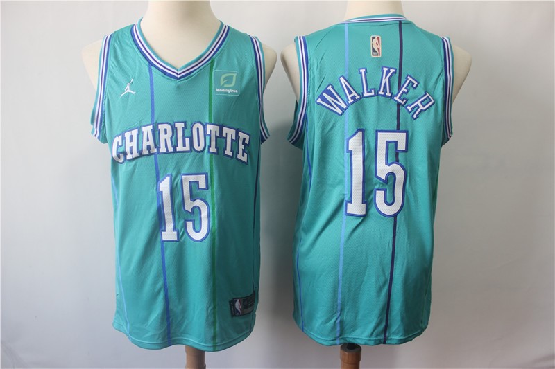 Nike Hornets 15 Kemba Walker Aqua NBA Jordan Throwback Swingman Jersey