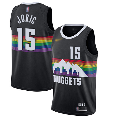 Nuggets #15 Nikola Jokic Black Basketball Swingman City Edition 2019-20 Jersey