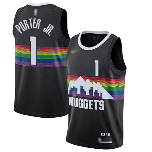 Nuggets #1 Michael Porter Jr. Black Basketball Swingman City Edition 2019-20 Jersey