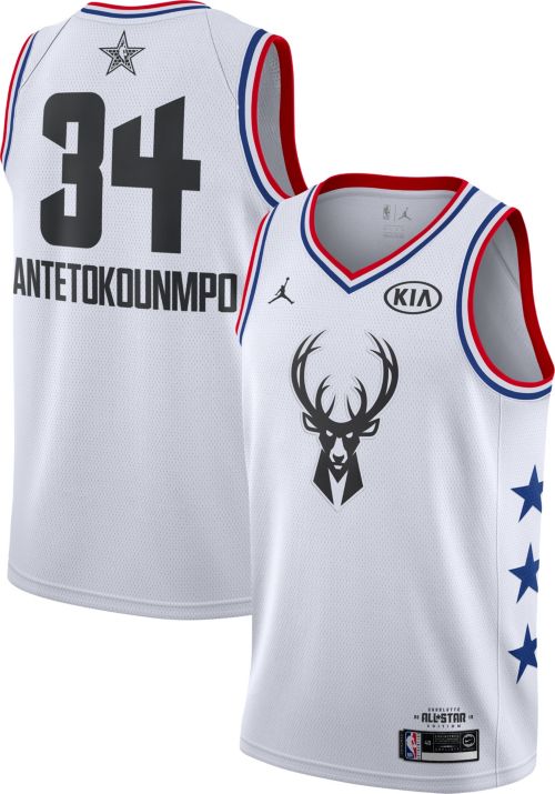 Jordan Men's 2019 NBA All-Star Game #34 Giannis Antetokounmpo White Dri-FIT Swingman Jersey