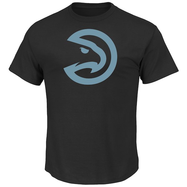 Men's Atlanta Hawks Majestic Black Tek Patch Reflective T-Shirt