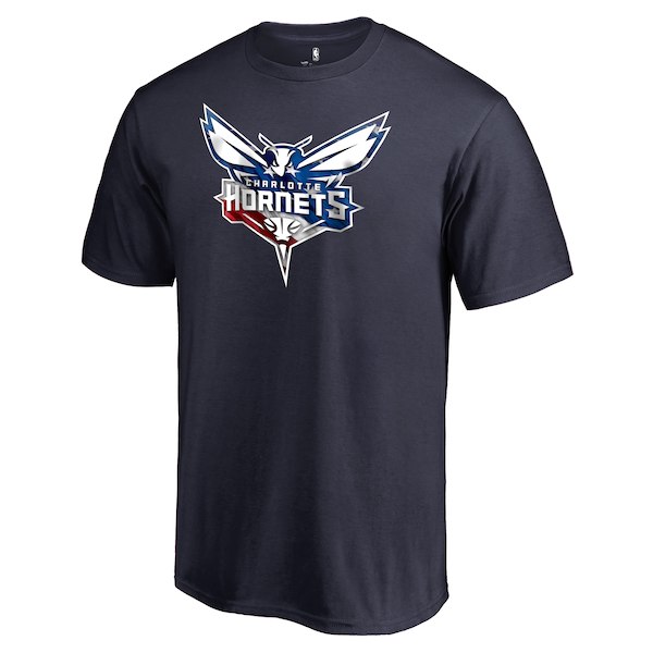 Men's Charlotte Hornets Fanatics Branded Navy Personalized Name and Number Banner Wave T-Shirt