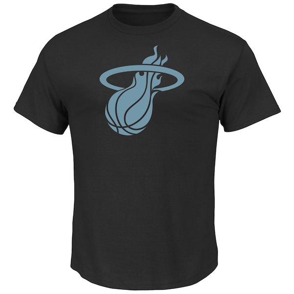 Men's Miami Heat Majestic Black Tek Patch Reflective T-Shirt