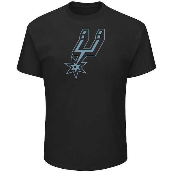 Men's San Antonio Spurs Majestic Black Tek Patch Reflective T-Shirt