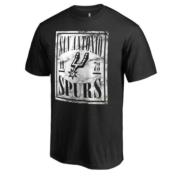 Men's San Antonio Spurs Fanatics Branded Black Court Vision Marble T-Shirt