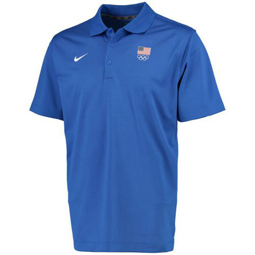 Team USA Nike Flag 5 Rings Varsity Performance Polo Royal