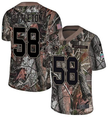 Nike Rams #58 Cory Littleton Camo Men's Stitched NFL Limited Rush Realtree Jersey