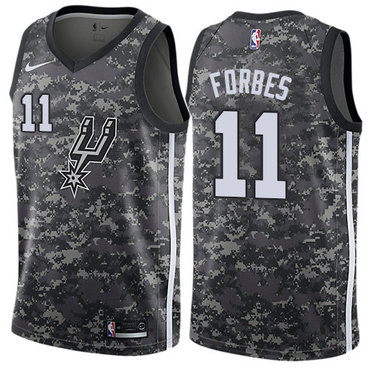 Men's Nike San Antonio Spurs #11 Bryn Forbes Black Basketball Swingman City Edition 2018-19 Jersey