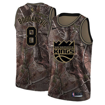 Women's Sacramento Kings #8 Bogdan Bogdanovic Camo Basketball Swingman Realtree Collection Jersey