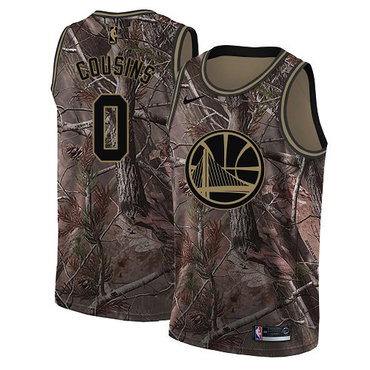 Men's Nike Golden StateWarriors #0 DeMarcus Cousins Camo NBA Swingman Realtree Collection Jersey