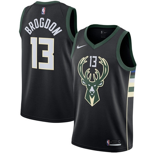 Youth Milwaukee Bucks #13 Malcolm Brogdon Black Basketball Swingman Statement Edition Jersey