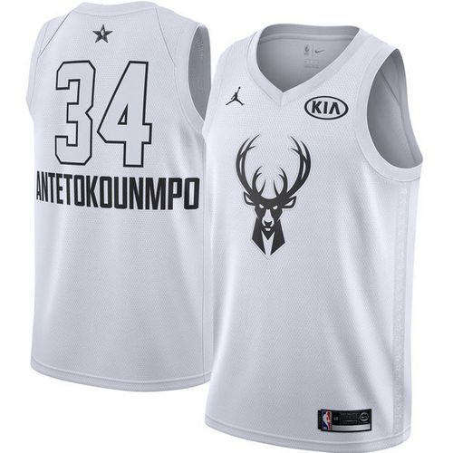 Youth Milwaukee Bucks #34 Giannis Antetokounmpo White NBA Jordan Swingman 2018 All-Star Game Jersey