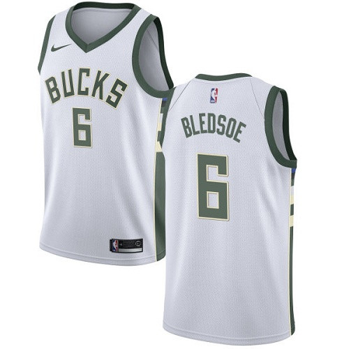 Youth Milwaukee Bucks #6 Eric Bledsoe White Basketball Swingman Association Edition Jersey