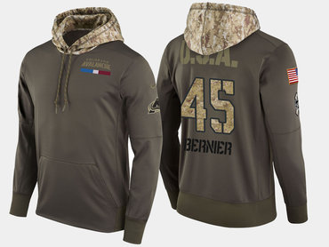 Nike Colorado Avalanche 45 Jonathan Bernier Olive Salute To Service Pullover Hoodie