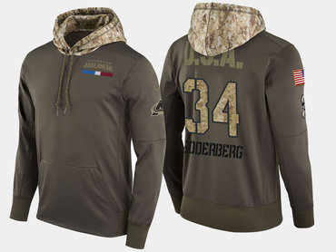 Nike Colorado Avalanche 34 Carl Soderberg Olive Salute To Service Pullover Hoodie