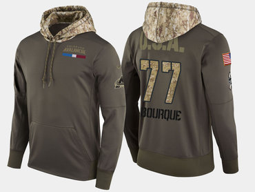 Nike Colorado Avalanche 77 Ray Bourque Retired Olive Salute To Service Pullover Hoodie