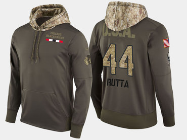 Nike Chicago Blackhawks 44 Jan Rutta Olive Salute To Service Pullover Hoodie