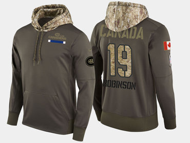 Nike Montreal Canadiens 19 Larry Robinson Retired Olive Salute To Service Pullover Hoodie