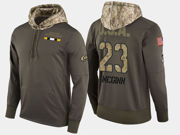 Nike Carolina Hurricanes 23 Brock Mcginn Olive Salute To Service Pullover Hoodie