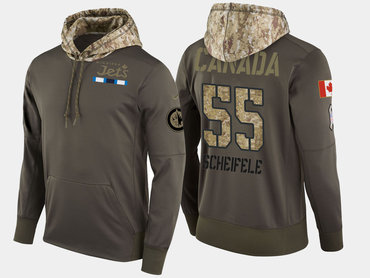 Nike Winnipeg Jets 55 Mark Scheifele Olive Salute To Service Pullover Hoodie