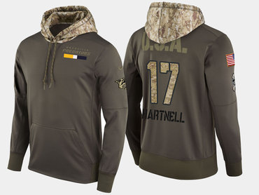 Nike Nashville Predators 17 Scott Hartnell Olive Salute To Service Pullover Hoodie