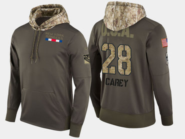 Nike New York Rangers 28 Paul Carey Olive Salute To Service Pullover Hoodie