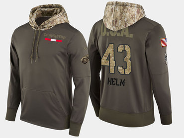 Nike Detroit Red Wings 43 Darren Helm Olive Salute To Service Pullover Hoodie