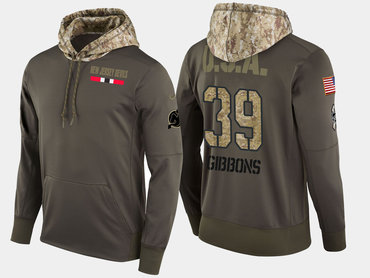 Nike New Jersey Devils 39 Brian Gibbons Olive Salute To Service Pullover Hoodie