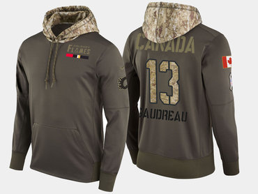 Nike Calgary Flames 13 Johnny Gaudreau Olive Salute To Service Pullover Hoodie