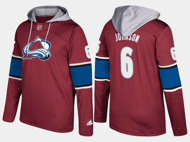 Adidas Colorado Avalanche 6 Erik Johnson Name And Number Burgundy Hoodie